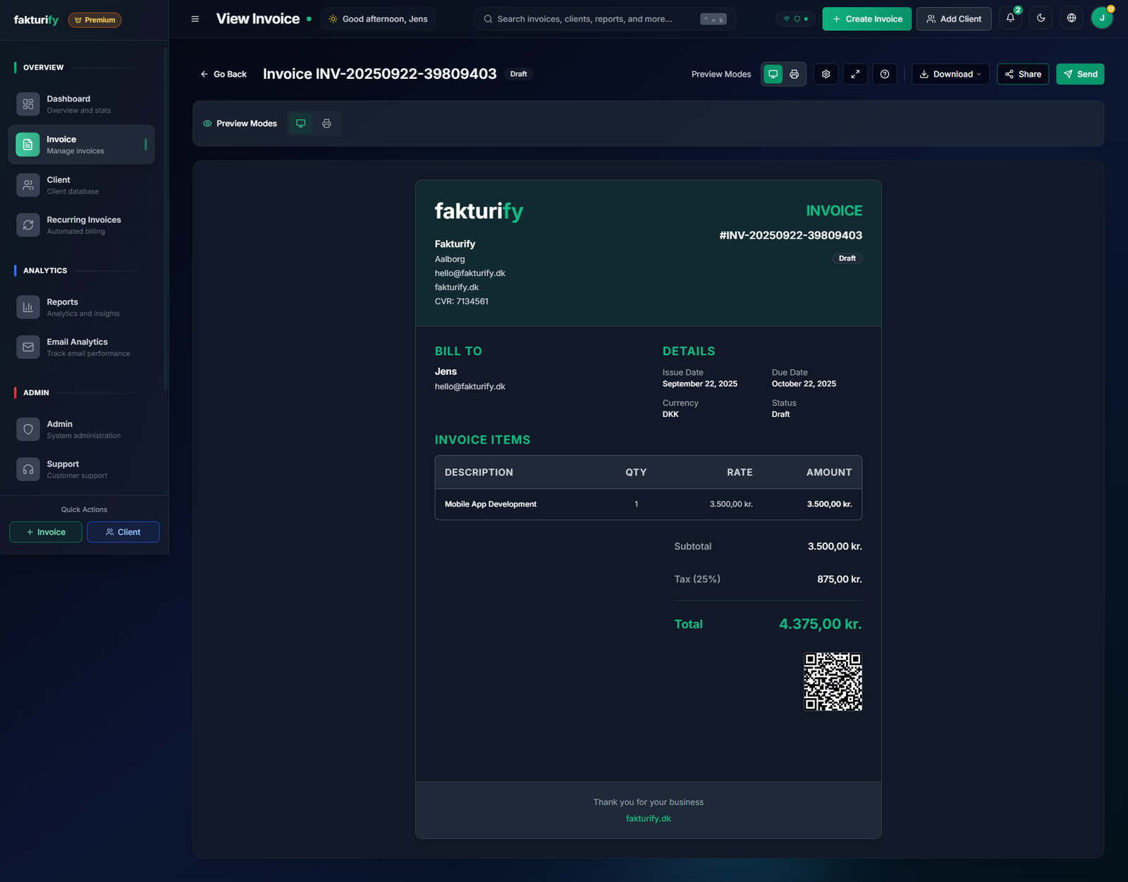 Invoice Detail View